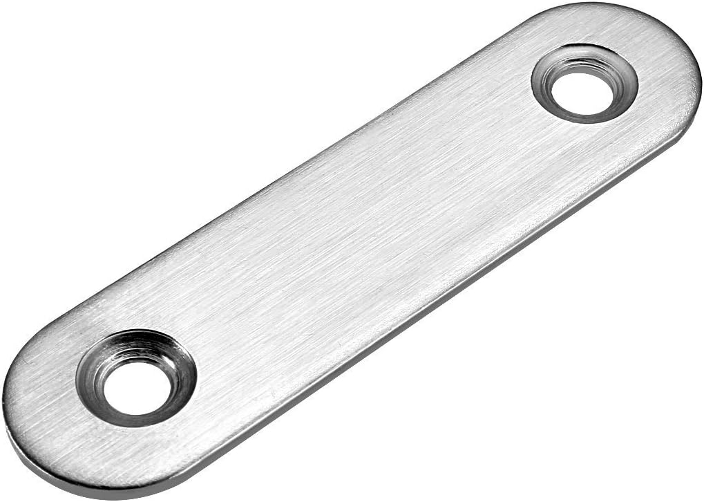 sourcing map Repair Plate, 60mmx16mm, Flat Fixing Mending Corner Brace Bracket Connector, Pack of 5, Silver, 60mm x 16mm