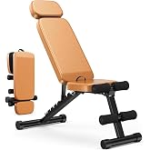 Rendpas Adjustable Weight Bench for Home Gym Full Body Strength Training | 800LBS Capacity, 10 Backrest Angles -25&deg; to 87&deg;,Extra Long Headrest, 90% Pre-Assembled, Foldable Design, Alloy Steel Frame