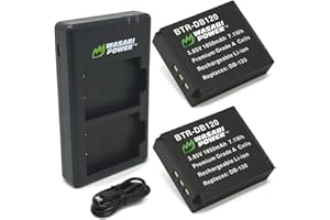 Wasabi Power Battery (2-Pack) and USB-C Dual Charger for Ricoh DB-120 and Ricoh GR IV