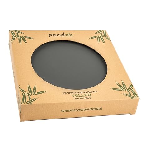 Bambus Teller 6er-Set - BPA-frei & lebensmittelecht – Picknick & Camping Geschirr