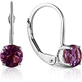14k White Gold Leverback Earrings with Amethyst