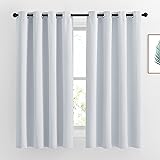 NICETOWN Greyish White Room Darkening Curtain