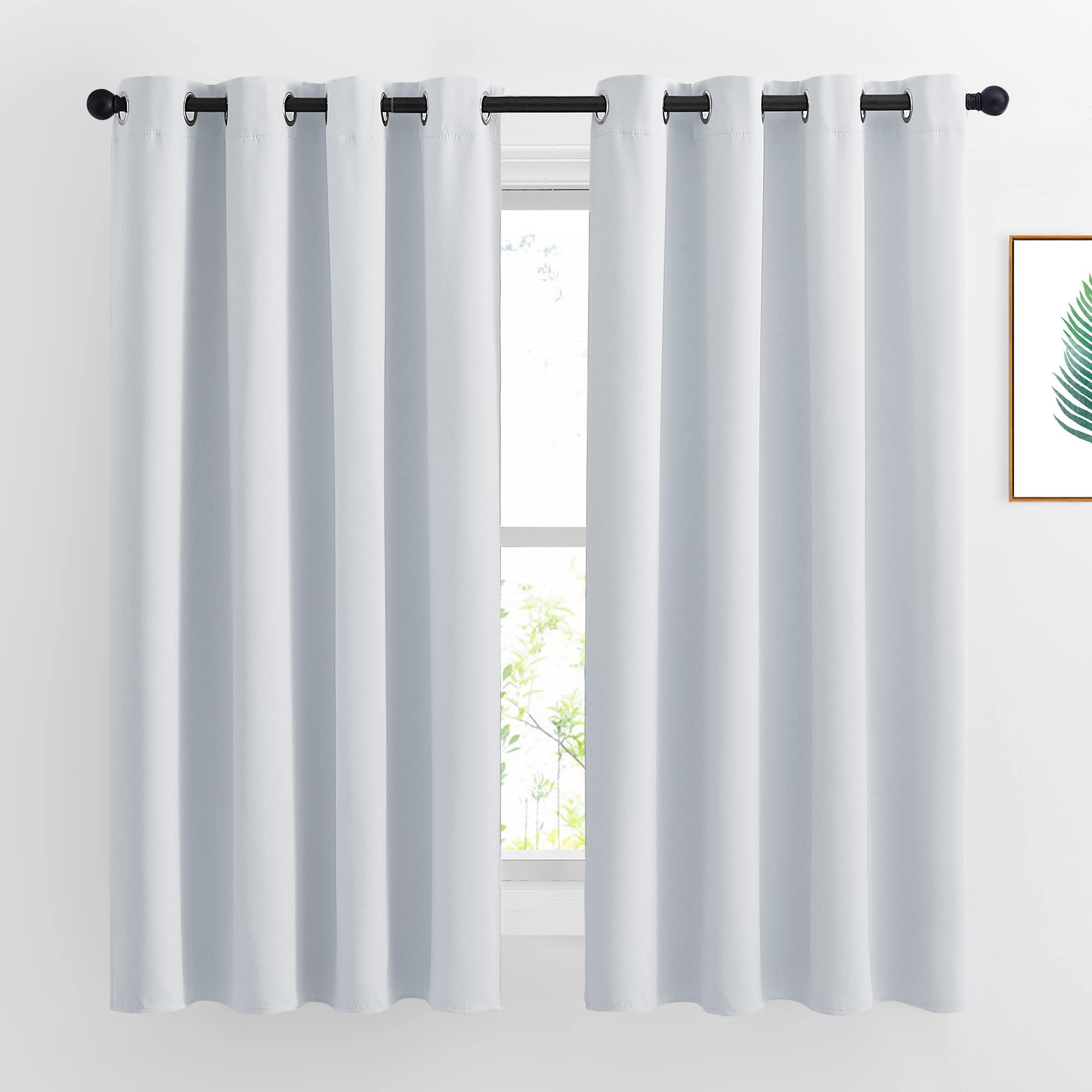 NICETOWN Greyish White Room Darkening Curtain