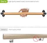 SELEWARE 16 Inch Wood Handrail Indoor Stairs Wall Mount 1.3 Inch Round view 6