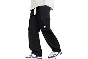 SEAUR Boys Cargo Pants Kids Y2K Hip Hop Streetwear Joggers Cotton Trousers Baggy Trousers Sweatpants Loose 7-16 Years