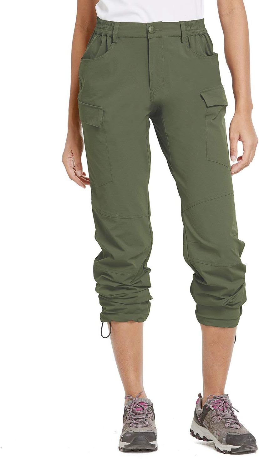 BALEAF Women's Hiking Cargo Pants UPF 50 Outdoor Athletic Stretch Pants Water Resistant Zipper Pockets : Sports & Outdoors