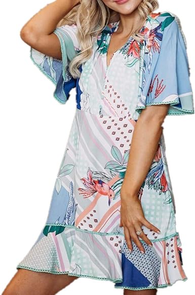 boho floral print dress