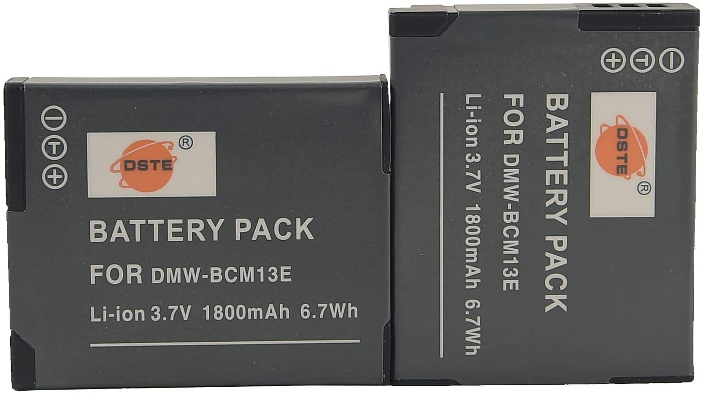 DSTE® 2x DMW-BCM13E DMW-BCM13PP Rechargeable Li-ion Battery for Panasonic Lumix DMC-TF5 DMC-TS5 DMC-TZ37 DMC-TZ40 DMC-TZ41 DMC-ZS27 DMC-ZS30 DMC-ZS35 Camera