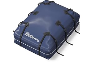 Asinking Car Roof Bag Rooftop top Cargo Carrier Bag 21 Cubic feet Waterproof for All Cars with/Without Rack, Includes Anti-Slip Mat, 10 Reinforced Straps, 6 Door Hooks, Luggage Lock