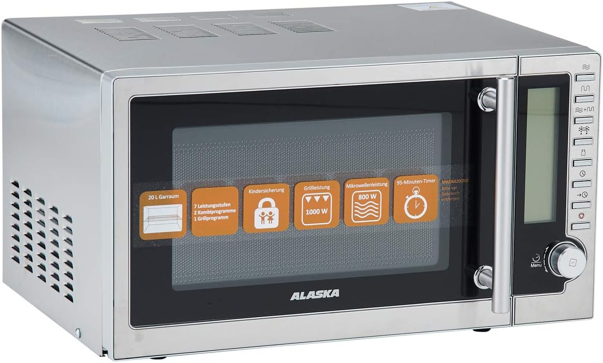 Alaska Mwd 2925 Gc Mikrowelle Grill Heißluft ALASKA Mikrowelle MWD 6820 GND mit Grill | 800/1000 W | 20 Liter