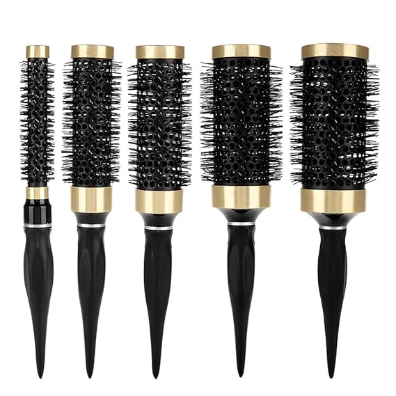 Hair Brush Roller Comb, 5pcs/Set Round Hair Brush Ceramic