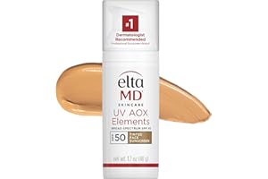 EltaMD UV AOX Elements Tinted Mineral Face Sunscreen Lotion, Tinted Moisturizer for Face SPF 50 with Antioxidants, For Dry Sensitive Skin 1.7 oz Pump