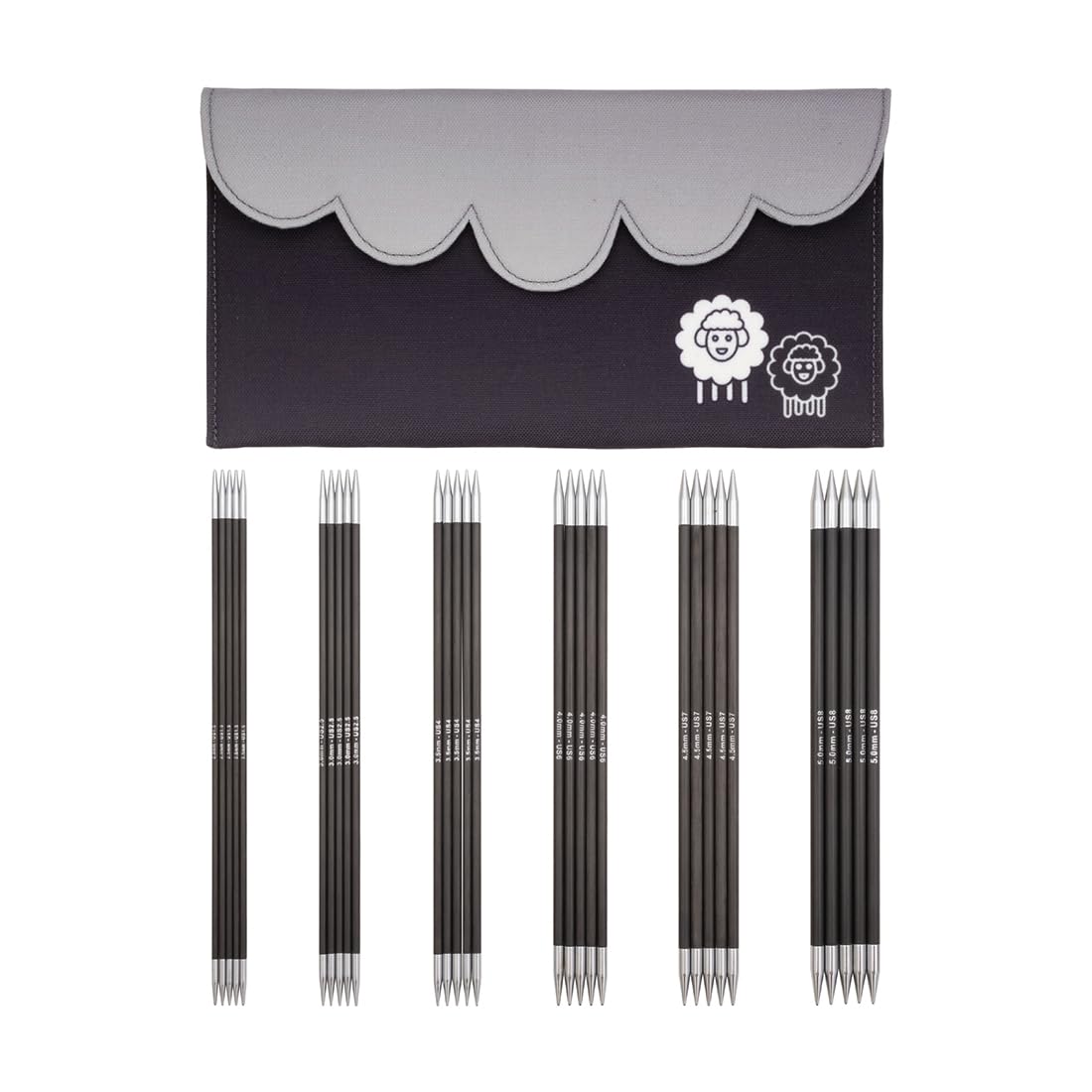 KnitPro Karbonz Starter Double Pointed Needle Set 8" (20cm) | 6 Sizes (2.5mm to 5mm) — image 1