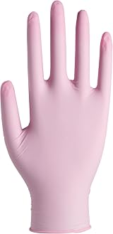 ABENA Nitrile Gloves Small Pink Powder Free Latex Free 100 Pack Medical view 5