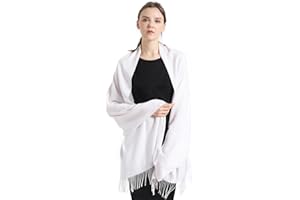 Shawl for Women, vimate Soft White Pashmina Scarfs and Shawl Wrap for All Seasons (CA-White)