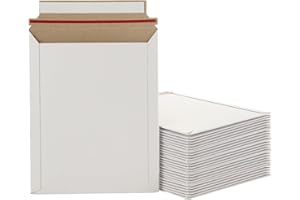 QTLCOHD 100Pack Rigid Mailers Stay Flat Photo Document Mailers 7x9 Inch Self Seal Cardboard Envelops Mailers White Paper Mailers for CD, Photo, Picture, Letter, etc.