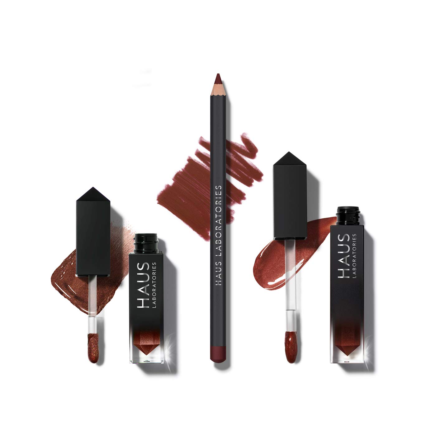 HAUS LABORATORIES By Lady Gaga: HAUS OF COLLECTIONS | Makeup Kit with Bag, Liquid Eyeshadow, Lip Liner Pencil, and Lip Gloss Available in 9 Sets, Vegan & Cruelty-Free | 3-Piece Value Set