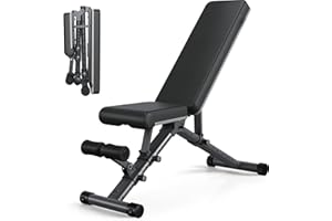 LINBOLUSA Adjustable Weight Bench for Home - Incline Decline Bench with Fully Upright Backrest, Workout Bench for Full Body Exercise, Adjustable Seat Cushion for Seamless Lumbar Support, 1000lbs Support