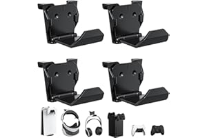 KUNSLUCK 4 Pack Controller Wall Mount for PS5, Xbox, Switch Controller, Wall Mount Stand for Controller&Headset, Adhesive/Scr