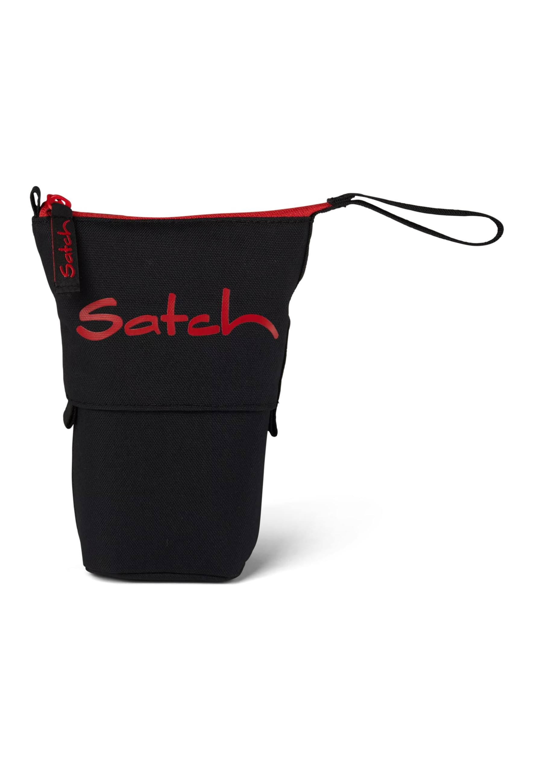 Satch Pencil Slider Extra Large with Divider Zip Pocket Pen Holder Set Square Viewing Window for Timetable Fire Phantom - Black