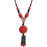 MINACHI Bohemian Colorful Ceramic Bead Chunky Center Pendant Y Necklace, Hippie Boho Summer Fashion Jewelry Gift for Women