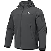 Flyplus Men’s Tactical Jacket Lightweight Hooded Windbreaker Water Resistant Stretch Breathable 9 Pockets Outdoor Work Coat