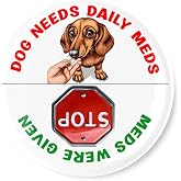 Dog Pill Tracker Dachshund Fridge Magnet Pet Medication Reminder | 3.5 Inch
