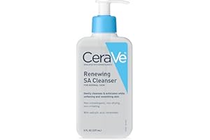 CeraVe Renewing Salicylic Acid Cleanser, Formulated With Hyaluronic Acid, Niacinamide, & Ceramides, Gentle BHA Exfoliating Face Wash Smooths & Softens Skin, Non Comedogenic & Fragrance Free, 8 Ounce