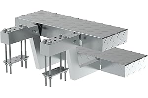 THOOUM Boat Trailer Two Steps with Non-Slip Surface, Heavy Duty 350 lbs Capacity, Fits for 5"x3" Frame – Easy Boarding Steps for Boat Trailers