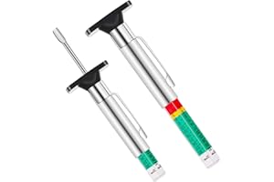 cobee Tyre Tread Depth Gauge 2 Pcs Smart Color Coded Tread Depth Gauge Color Coded 25MM/32nds Car Tread Depth Measurement Gauge Tool