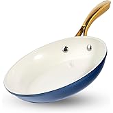 GOTHAM STEEL 10 Inch Non Stick Frying Pans Nonstick Frying Pan, Nonstick Pan, Cooking Pans, Non stick Skillet, Non-Stick Pan, 100% PFOA Free Ceramic Coating, Dishwasher Safe, Navy Cream