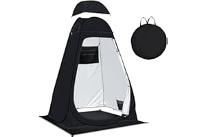 EVERRUSH Pop Up Privacy Shower Tent Camping Portable Toilet Tent Outdoor Changing Porta-Potty Camp Bathroom Dressing Room Instant Privacy Shelters for Hiking Beach Picnic Fishing, Extra-Tall