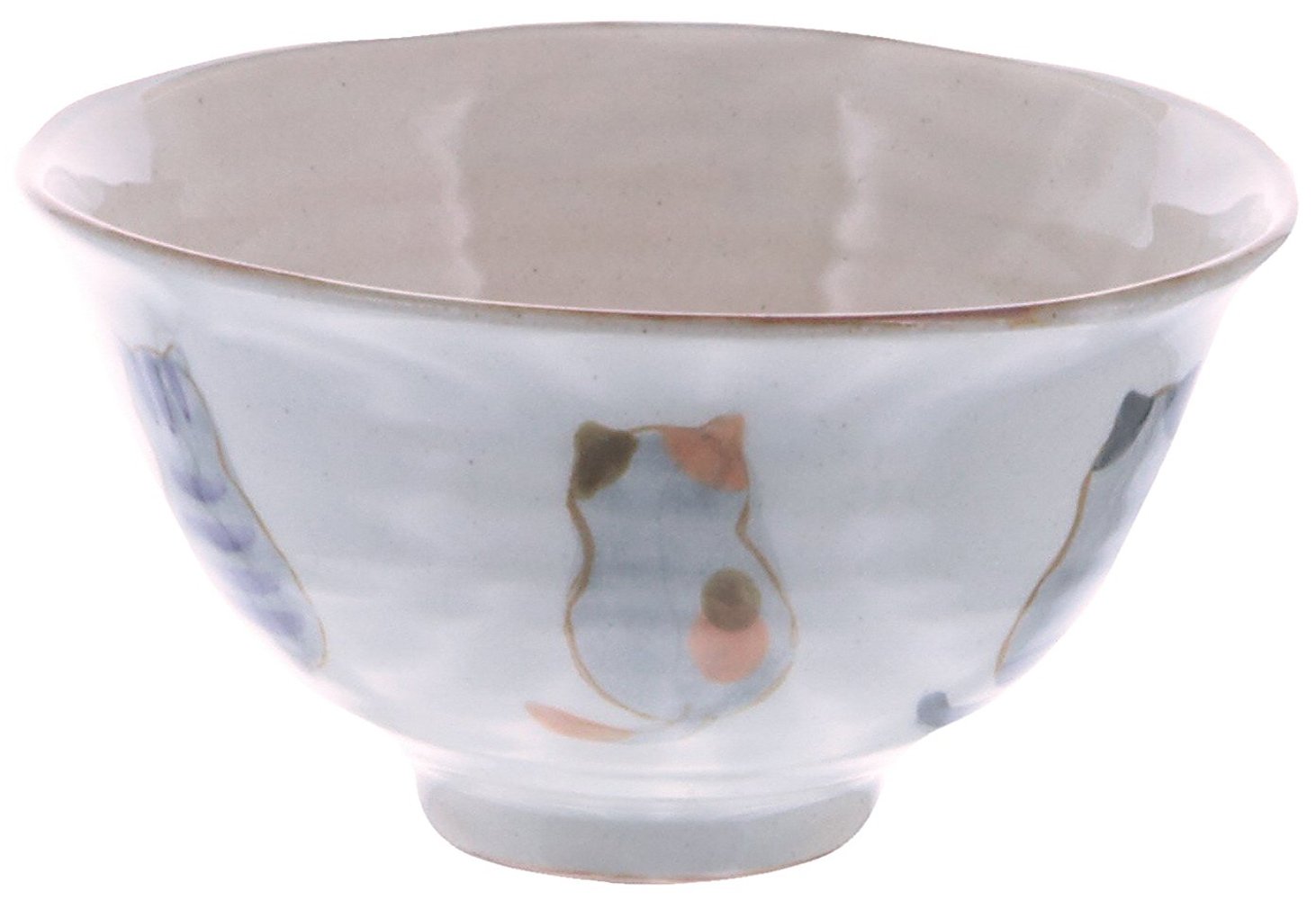 Mai Pottery House 43243 Rice Bowl, Friend Cat, Gray
