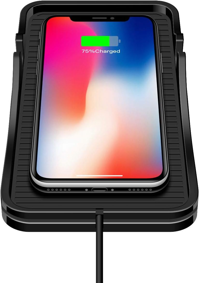 IONIC 10W car Wireless Charging pad Dock Cradle Flat Dashboard Qi Certified for iPhone x/Xr/Xs Samsung Galaxy S8/S9/S10/S10 plus/S10 lite Note 7/8