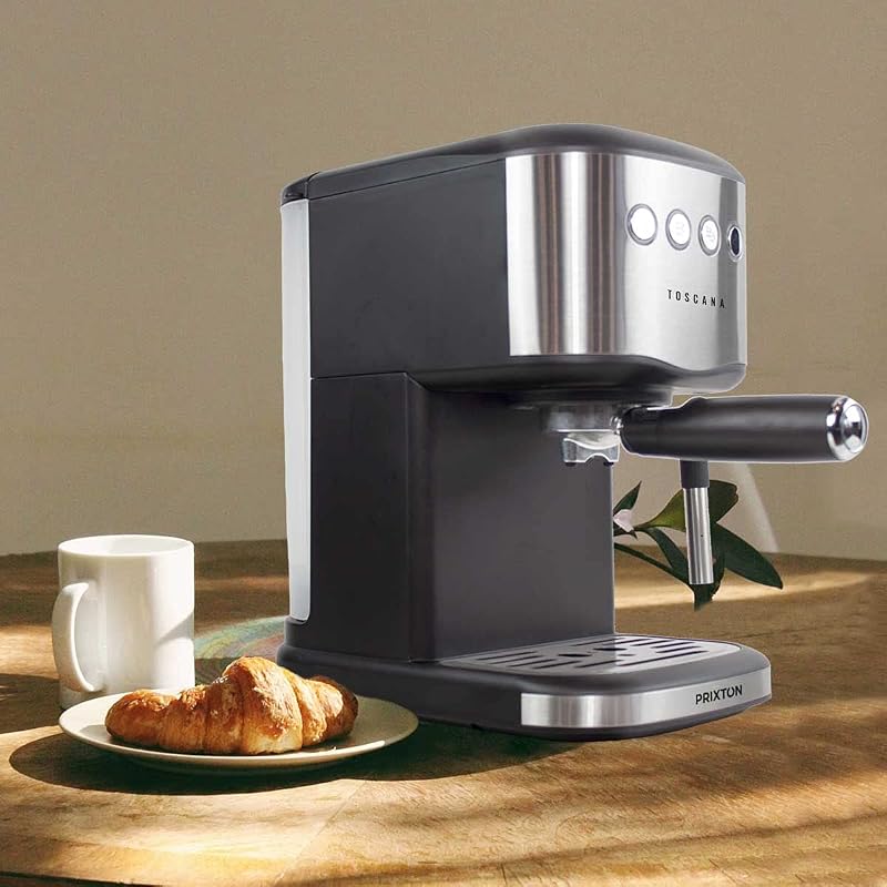 Cafetera Automática Toscana para café Expresso y Adaptador para Cápsulas, Bomba Italiana 850W y 20 Bares de Presión, Vaporizador — foto 6 de 7