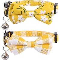 2-Pack Plaid Cat Collars With Bell & Bow - Breakaway Safety Collars For Kittens & Small Dogs - View #12