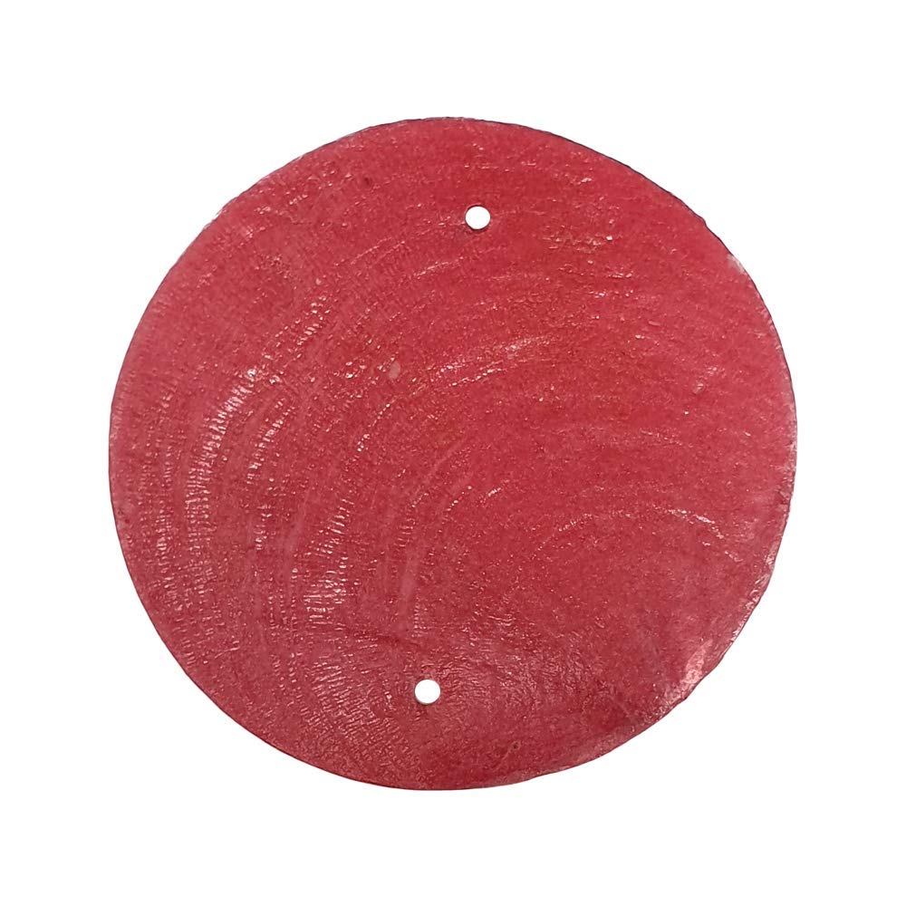 Vie Naturals Capiz Shell Discs 5cm Diameter With 2 holes - 45 Pcs (Red)