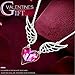 Special Outlook Love Heart Necklace - Angel Wings Rose Crystal Pendant Jewelry for Women and Girls