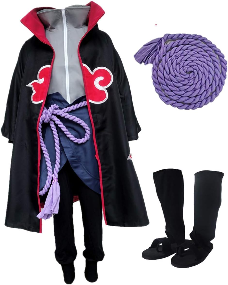 YOUYI Naruto Disfraz de Uchiha Sasuke de Halloween, Negro, Masculino