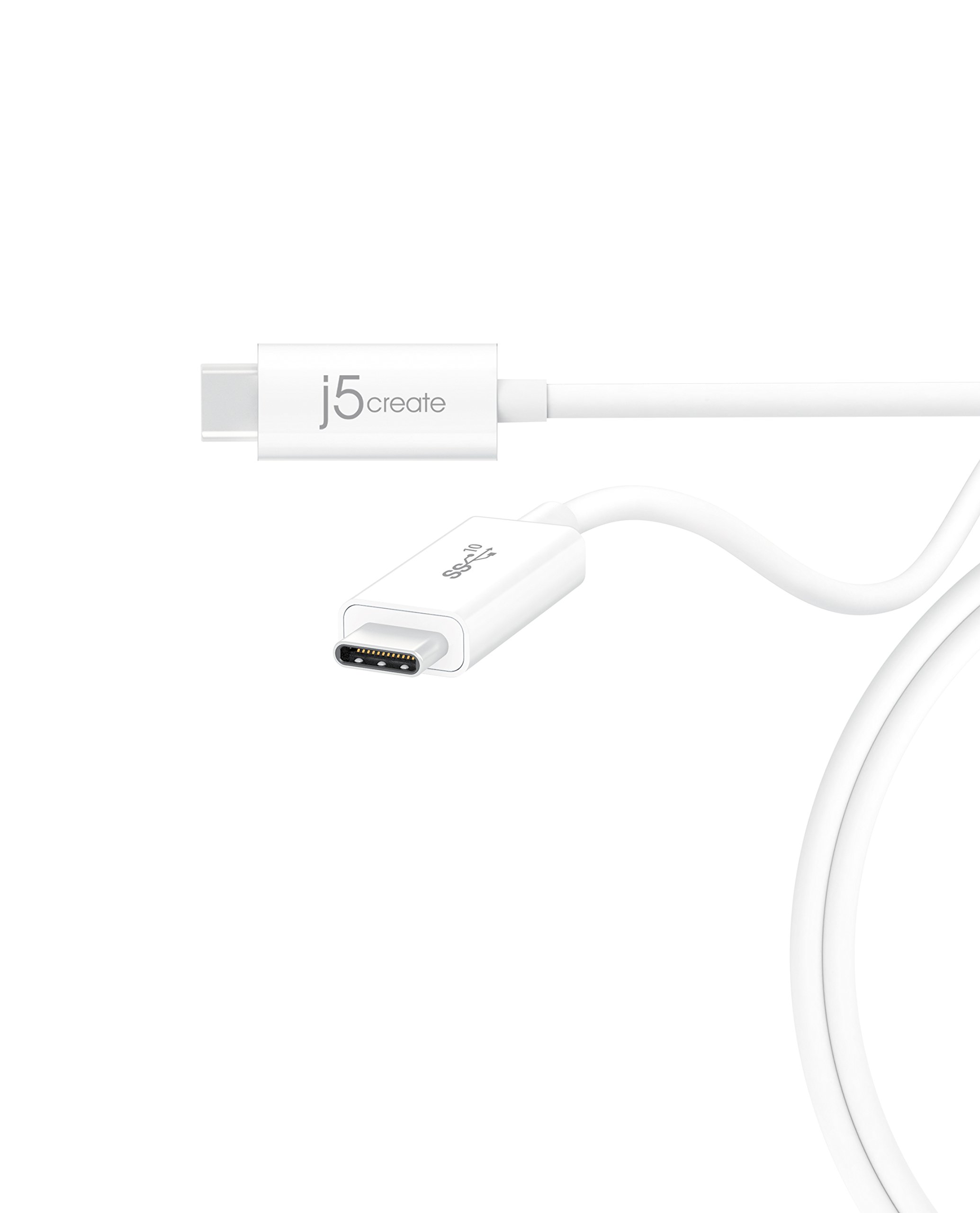 J5 Create JUCX01 USB Cable 0.7 m USB C White - USB Cables (0.7 m, USB C, USB C, 3.1 (3.1 Gen 2), Male Connector/Male Connector, White)