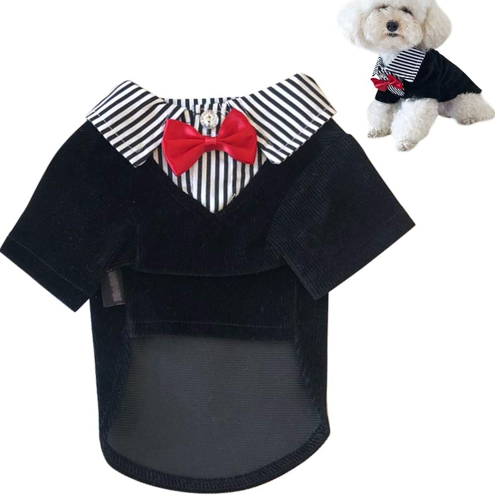 Amazon Umora ペットタキシード 紳士スーツ 蝶ネクタイ 犬猫服 ペットコスチューム M Umora コスチューム 通販