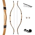 Deerseeker Archery 52" Longbow Traditional Handmade Recurve Bows Ambidextrous Horsebow Set for Adults & Youth Hunting Target Shooting 20-70lbs
