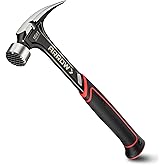 ARROW 16 oz Straight Claw Hammer, Rip Claw Hammer with Side Nail Puller, Milled Face & Shock Absorbing Grip, One-piece Forged Hammer