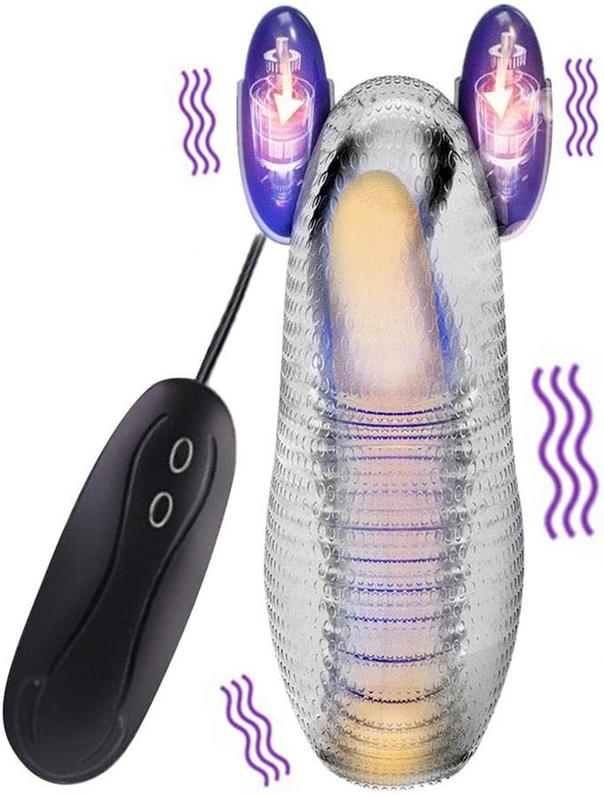 Rechargeable Male Manual Fantasty Climax Delay Stimulate Glans Vibrating Stamina Trainer 12 Speeds Vibration Toys Men,