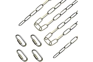 ECUDIS 20 Feet Pendant Light Fixture Chain, Lighting Hanging Chain Extension with Connection Locks, Lighting Chain Replacement for Chandelier, Plants, Fruit Basket (Antique Bronze)