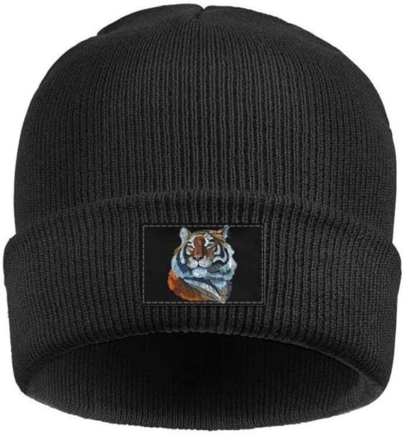 Unisex Knit Hat Colorful Tiger Patch Multifunction