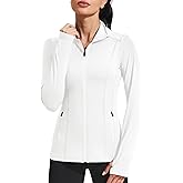 PINSPARK Women's Athletic Jackets Slim Fit Workout Jacket Full Zip Up Running Gym Yoga Sports Tops with Pockets
