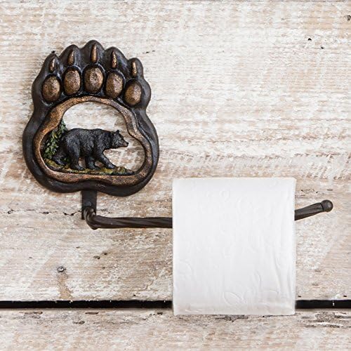 Amazon Com Black Forest Decor Rustic Western Farmhouse Bathroom Toilet Paper Roll Holder Decor For Home Cabin Bear Paw Wilderness Home Kitchen