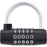 Amazon Basics 5-Digit Horizontal Combination Padlock, Black, 1-Pack