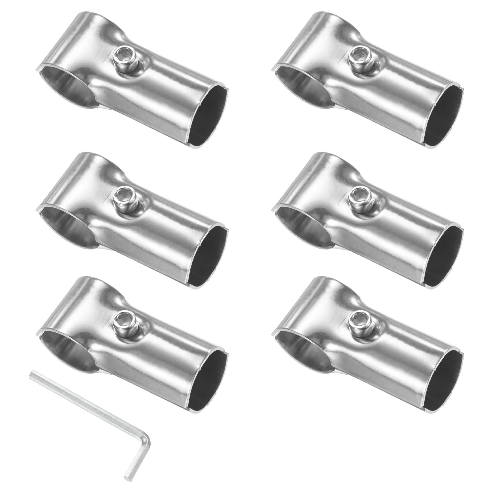 M METERXITY 6-Pack Structural Pipe Connector, T Clamps Stainless Steel Pipe Connector for OD 1" or 25MM Pipe, Conduit Connectors